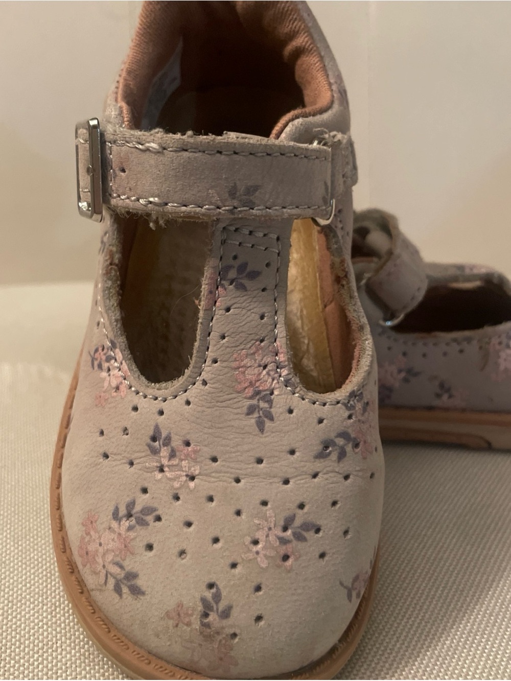 Stride Rite Girls Light Pink Floral Mary Jane Shoes